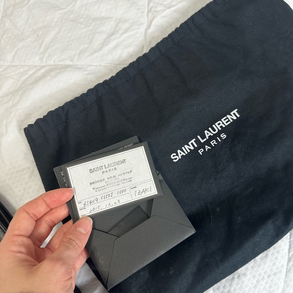 KATE MEDIUM TASSEL GRAIN DE POUDRE EMBOSSED LEATHER YSL SAINT LAURENT BAG PURSE - Picture 3 of 15